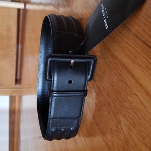 YSL Yves Saint Laurent black waist cinch belt S XS